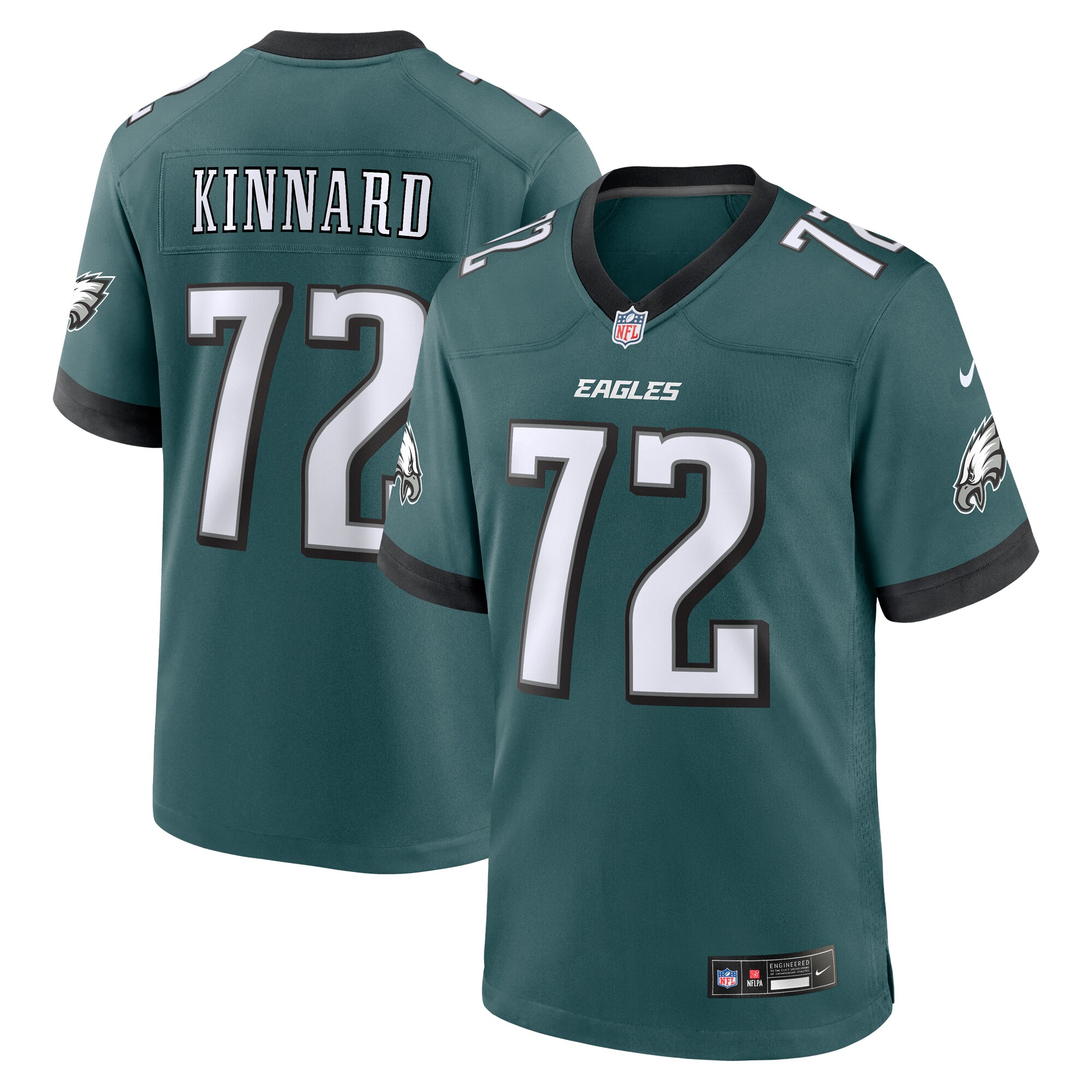 Philadelphia Eagles Darian Kinnard Midnight Green Team Game NFL Jersey Men's