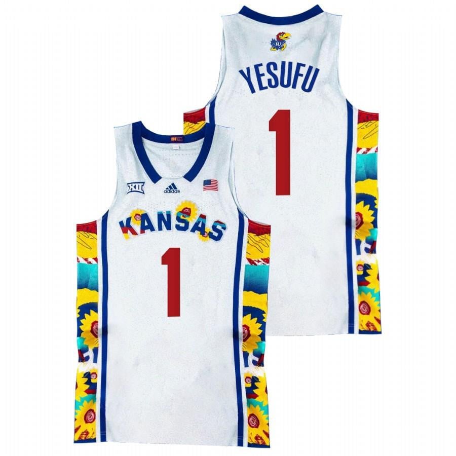 Kansas Jayhawks Joseph Yesufu 1 202 White Sunflower Showdown NCAA Jersey Men's