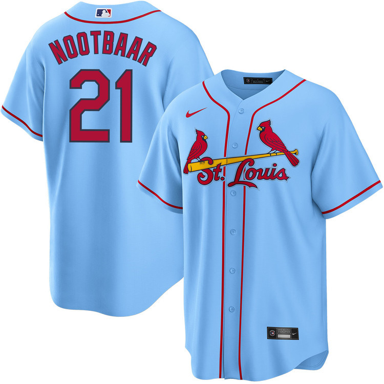 Lars Nootbaar 21 St. Louis Cardinals Alternate Light Blue MLB Jersey Men's