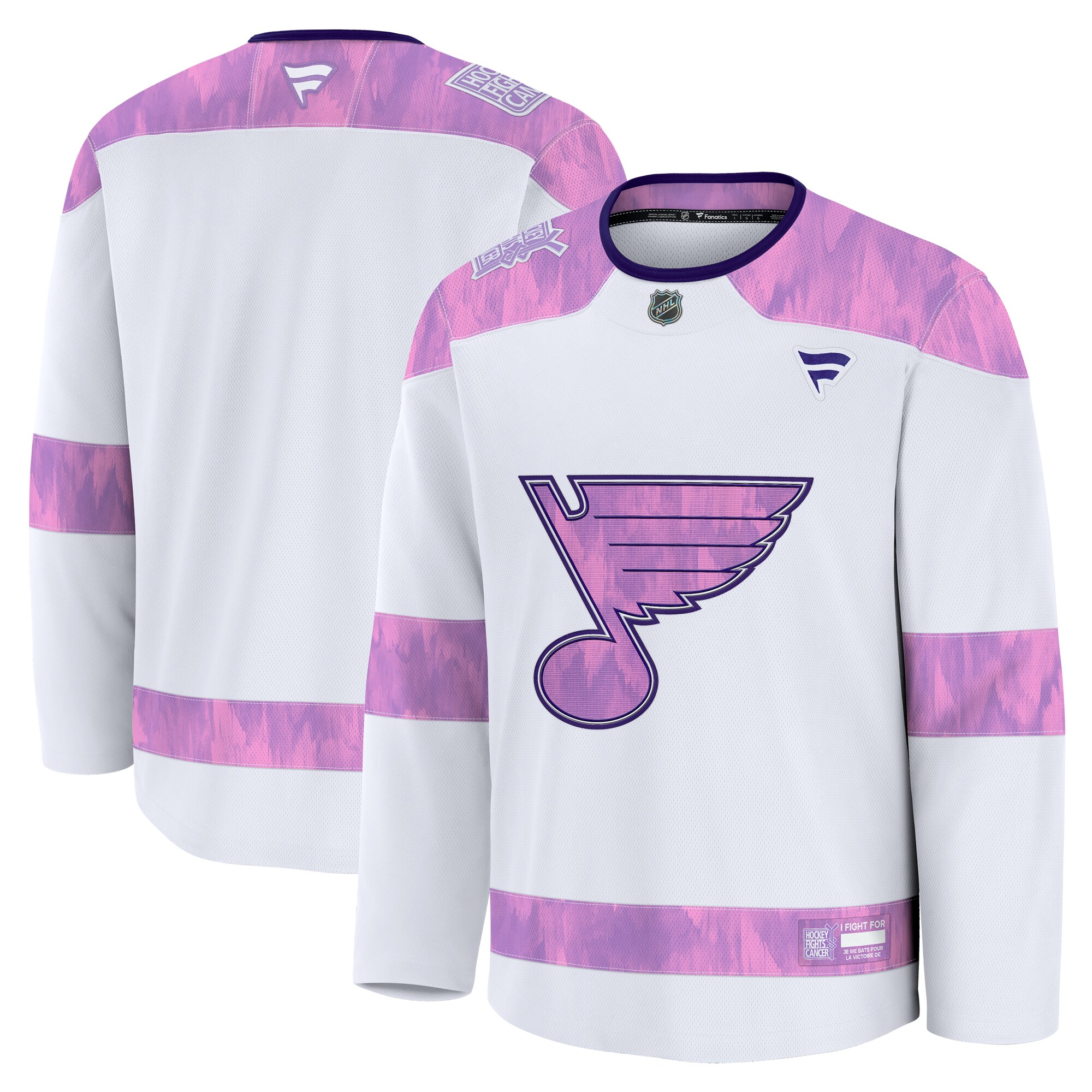 St. Louis Blues White 2024 Fights Cancer Practice NHL Jersey Men's