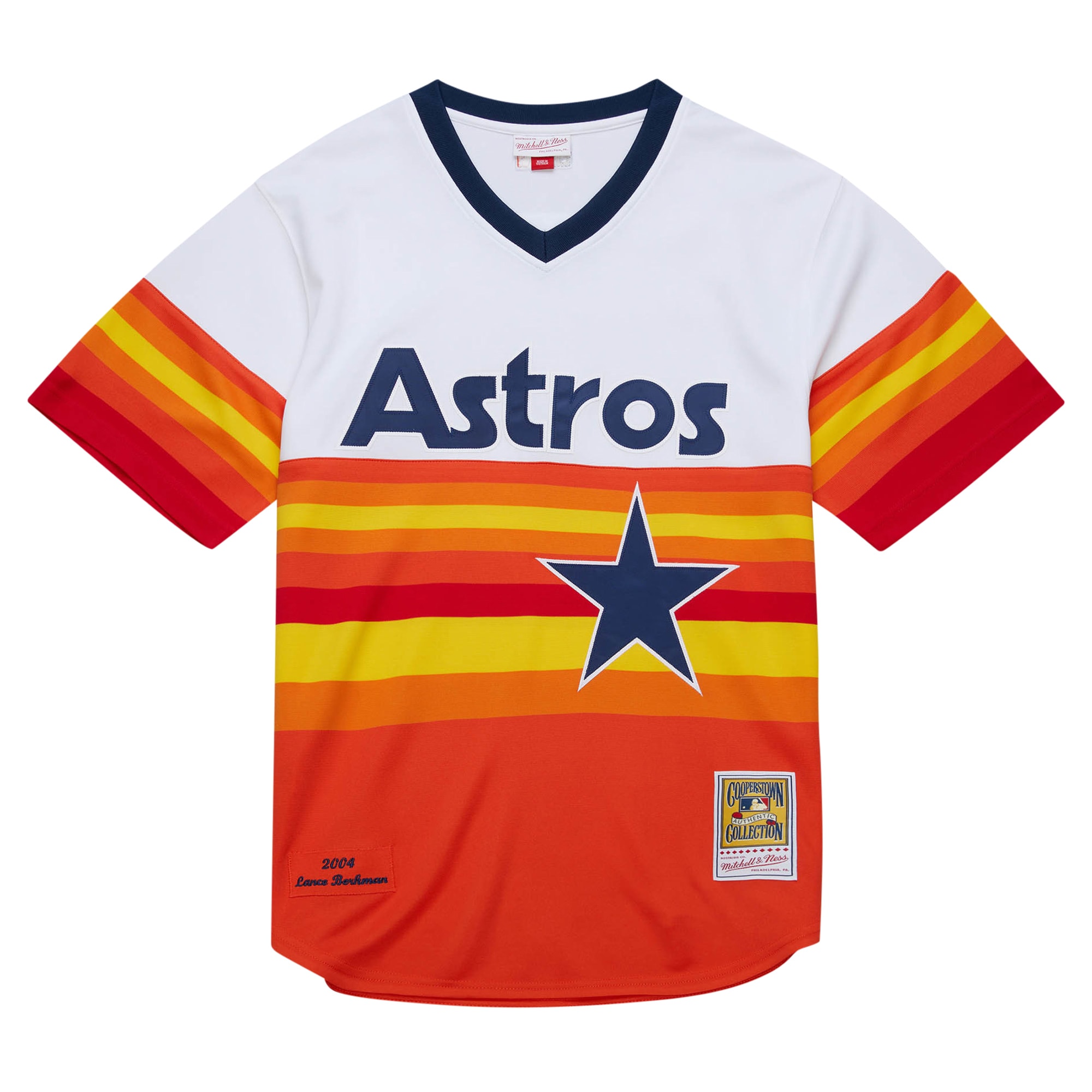 Houston Astros Lance Berkman Mitchell Ness White 2004 Cooperstown Collection Throwback MLB Jersey Men's