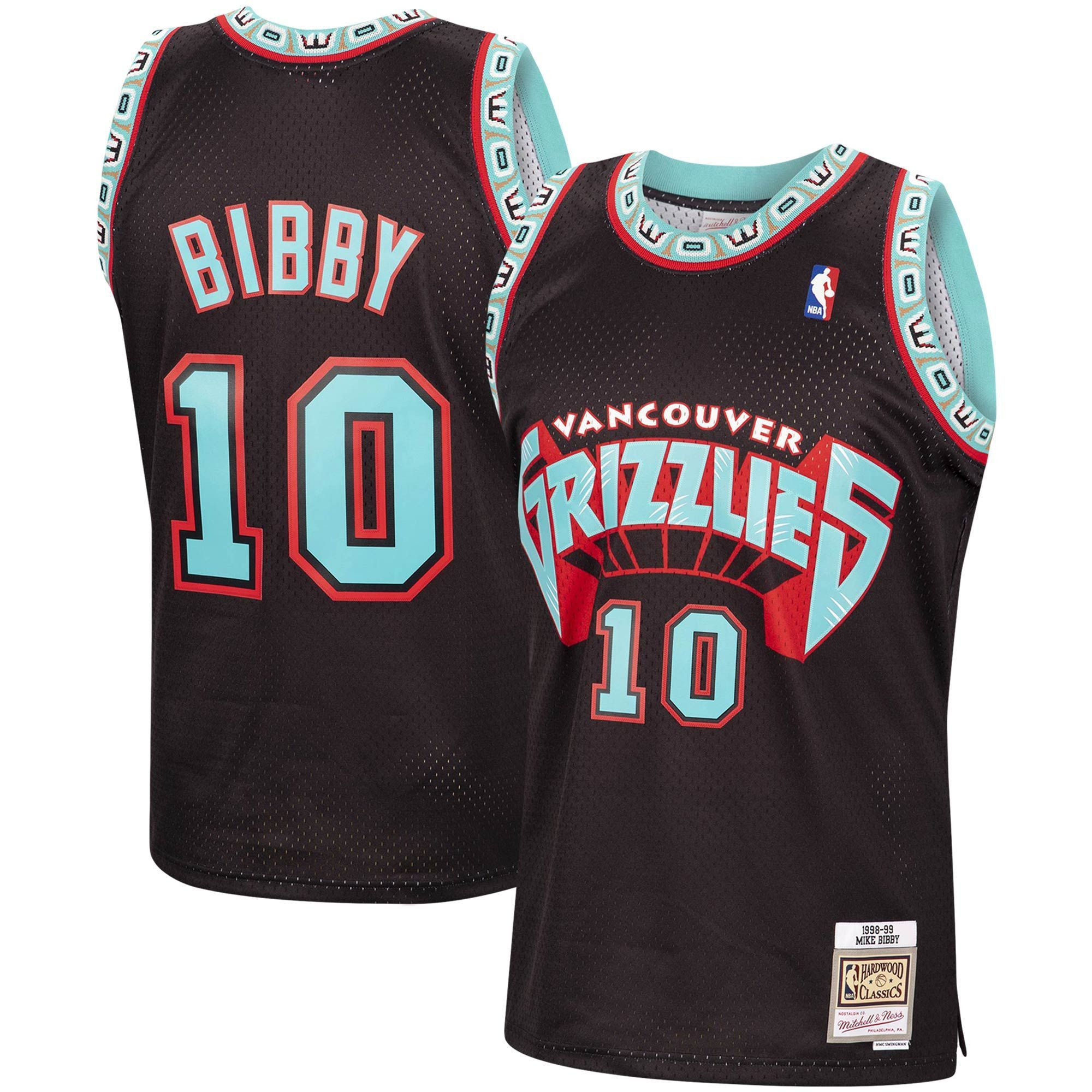 Mike Bibby Vancouver Grizzlies Mitchell Ness 1998-99 Hardwood Classics Reload Swingman Black NBA Jersey Men's