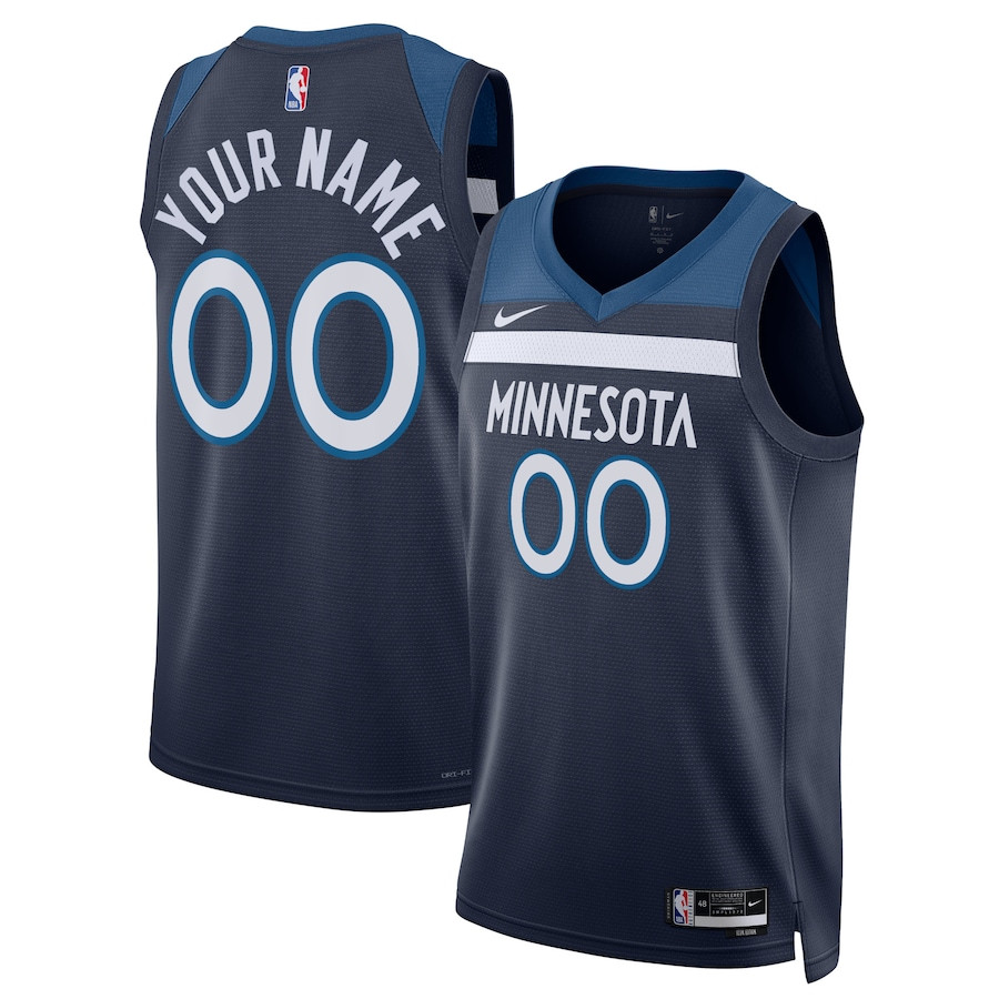 Minnesota Timberwolves 2023/24 Icon Swingman Custom Navy NBA Jersey Men's
