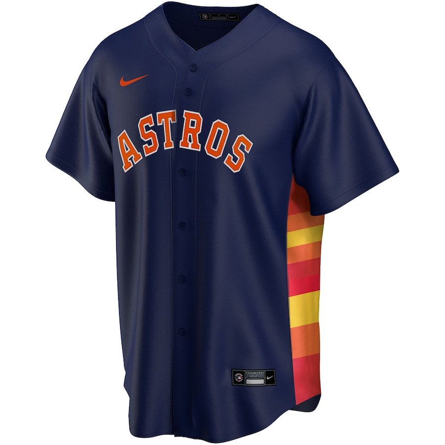 Houston Astros Alternate Custom Navy MLB Jersey Men's