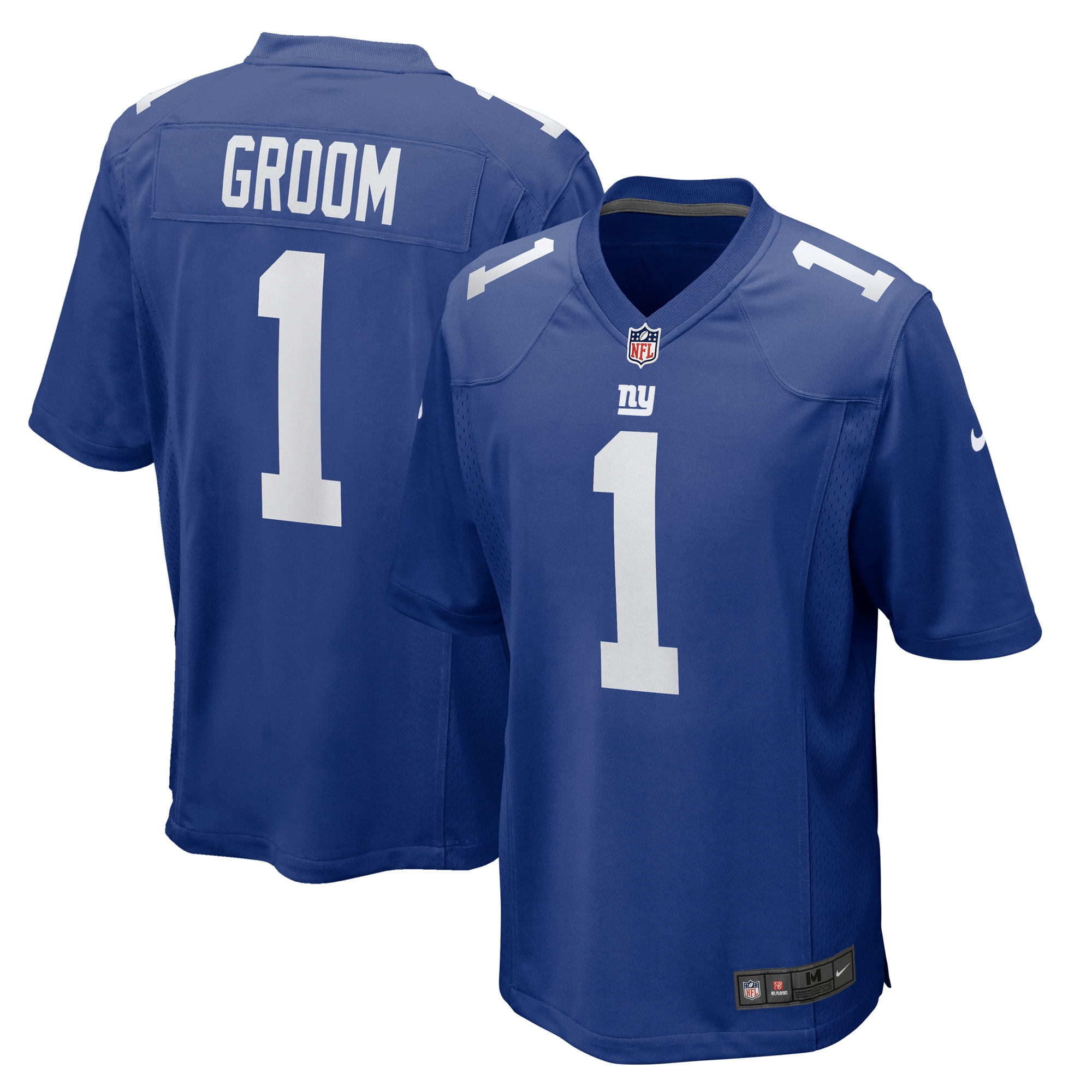 New York Giants Number 1 Groom Royal Game NFL Jersey Men's