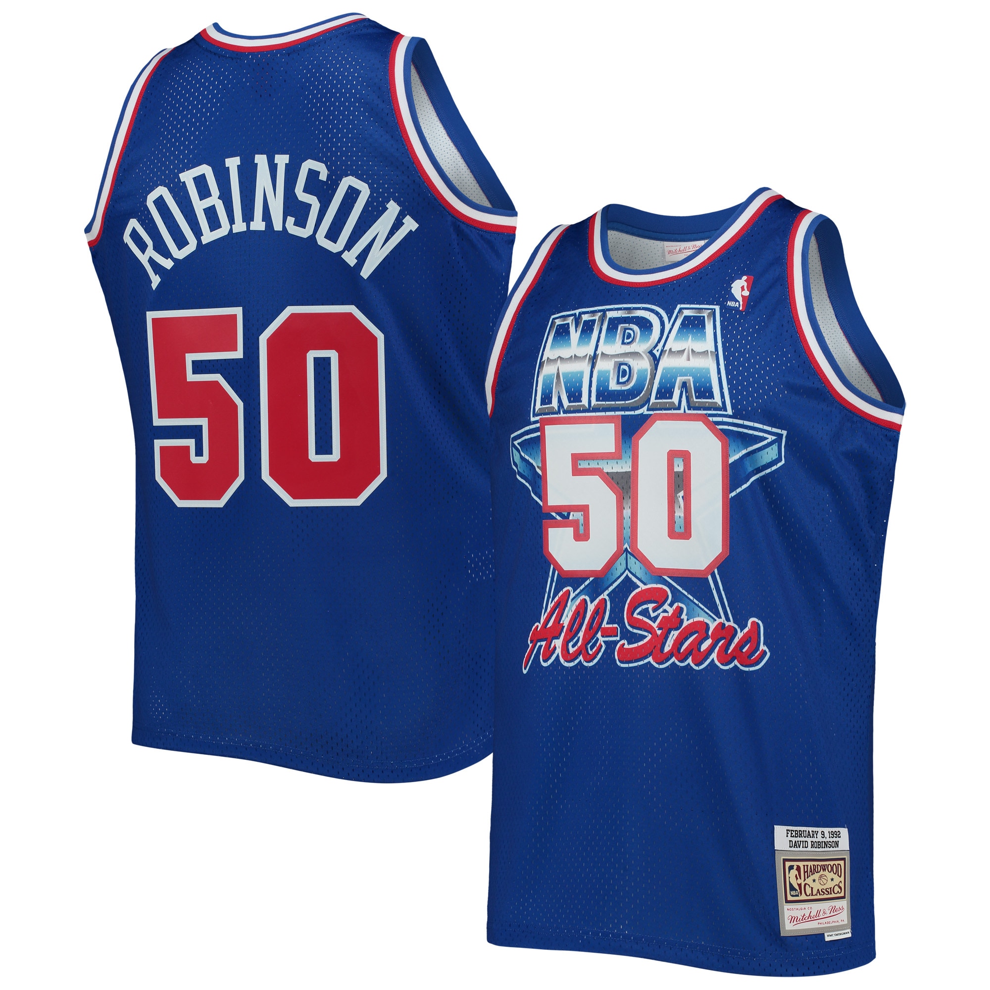 Mitchell Ness David Robinson Royal Western Conference Hardwood Classics 1992 All Star Game Swingman NBA Jersey Men's