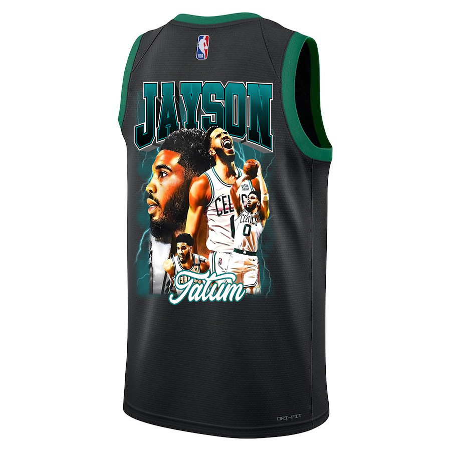 Jayson Tatum 0 Boston Celtics 2024 Legacy of The Legend Swingman Final Champions Patch Black NBA Jersey Men's