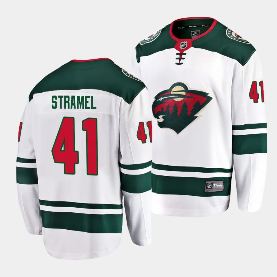 Charlie Stramel #41 Minnesota Wild 2023 Draft Away White NHL Jersey Men's