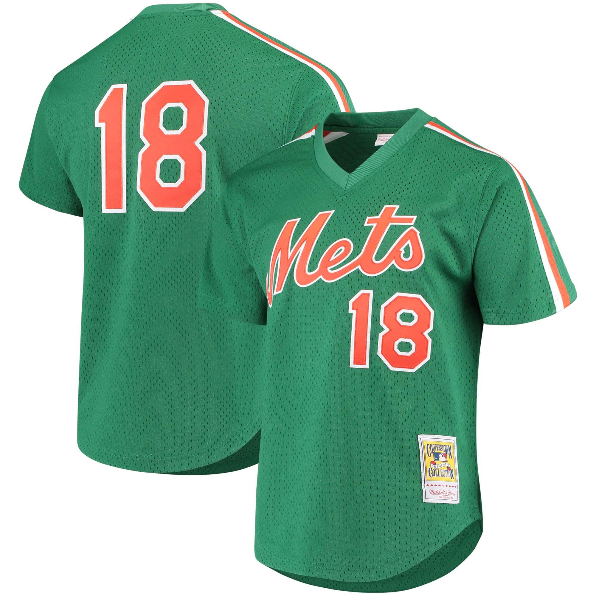 New York Mets Darryl Strawberry Mitchell Ness Green Cooperstown Mesh Batting Practice MLB Jersey Men's
