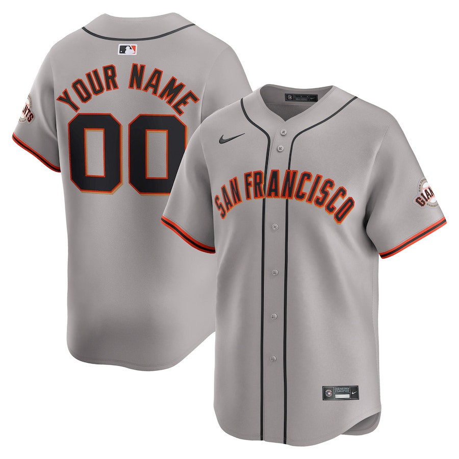 San Francisco Giants Away Limited Custom Gray MLB Jersey Men's
