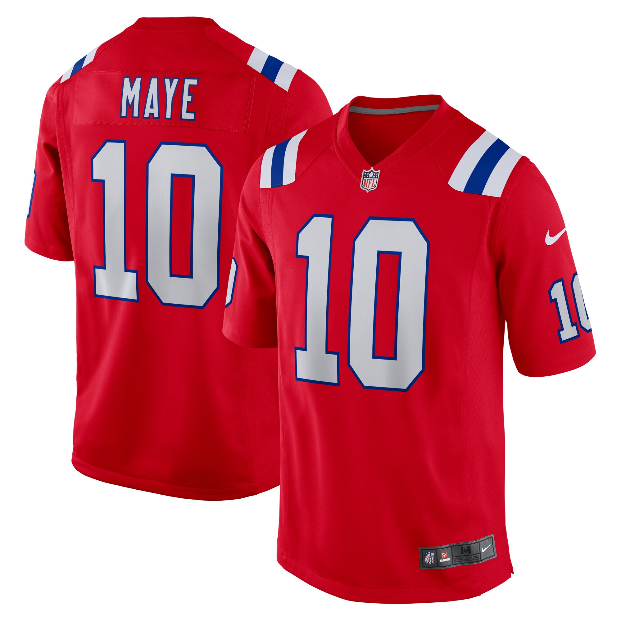 New England Patriots Drake Maye Red Player Game NFL Jersey Men's