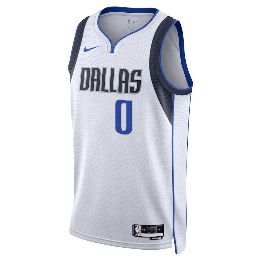 Dante Exum 0 Dallas Mavericks 2024 FINALS PATCH Swingman Association Editio White NBA Jersey Men's