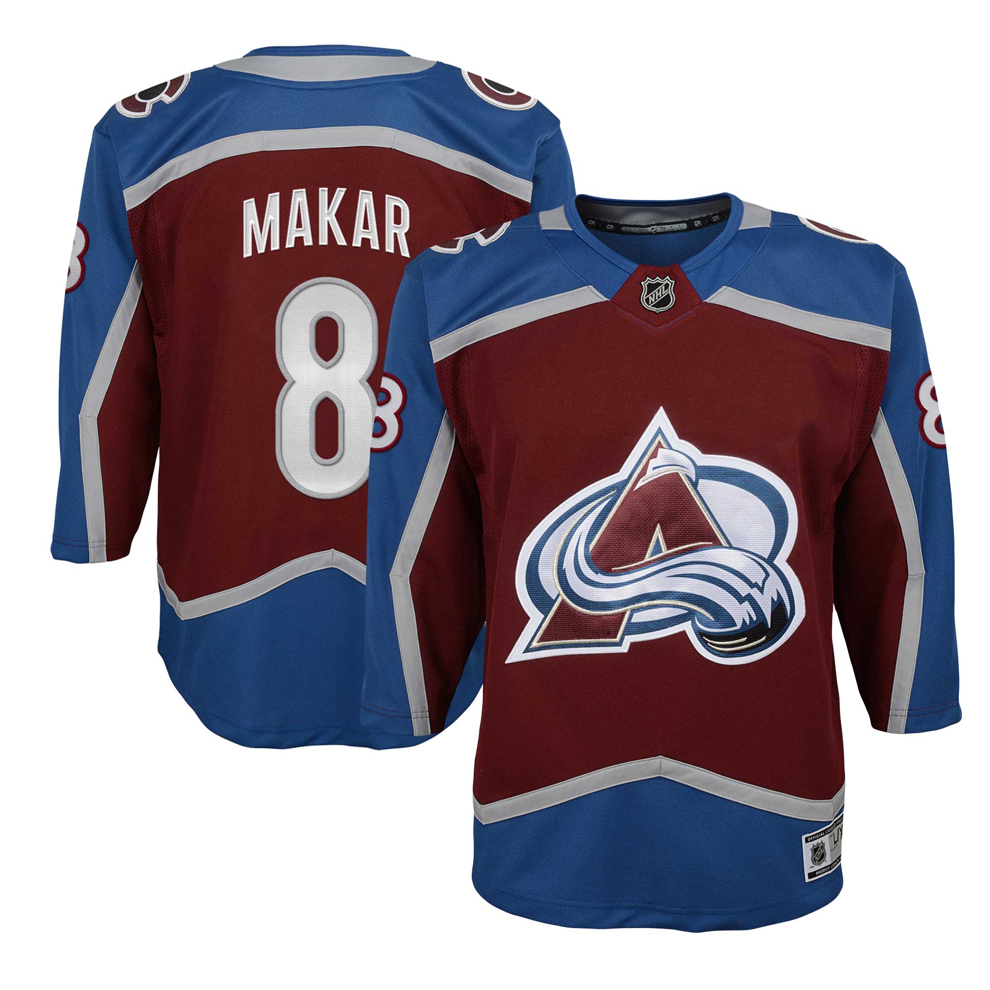 Colorado Avalanche Cale Makar Burgundy Home Premier Player NHL Jersey Youth