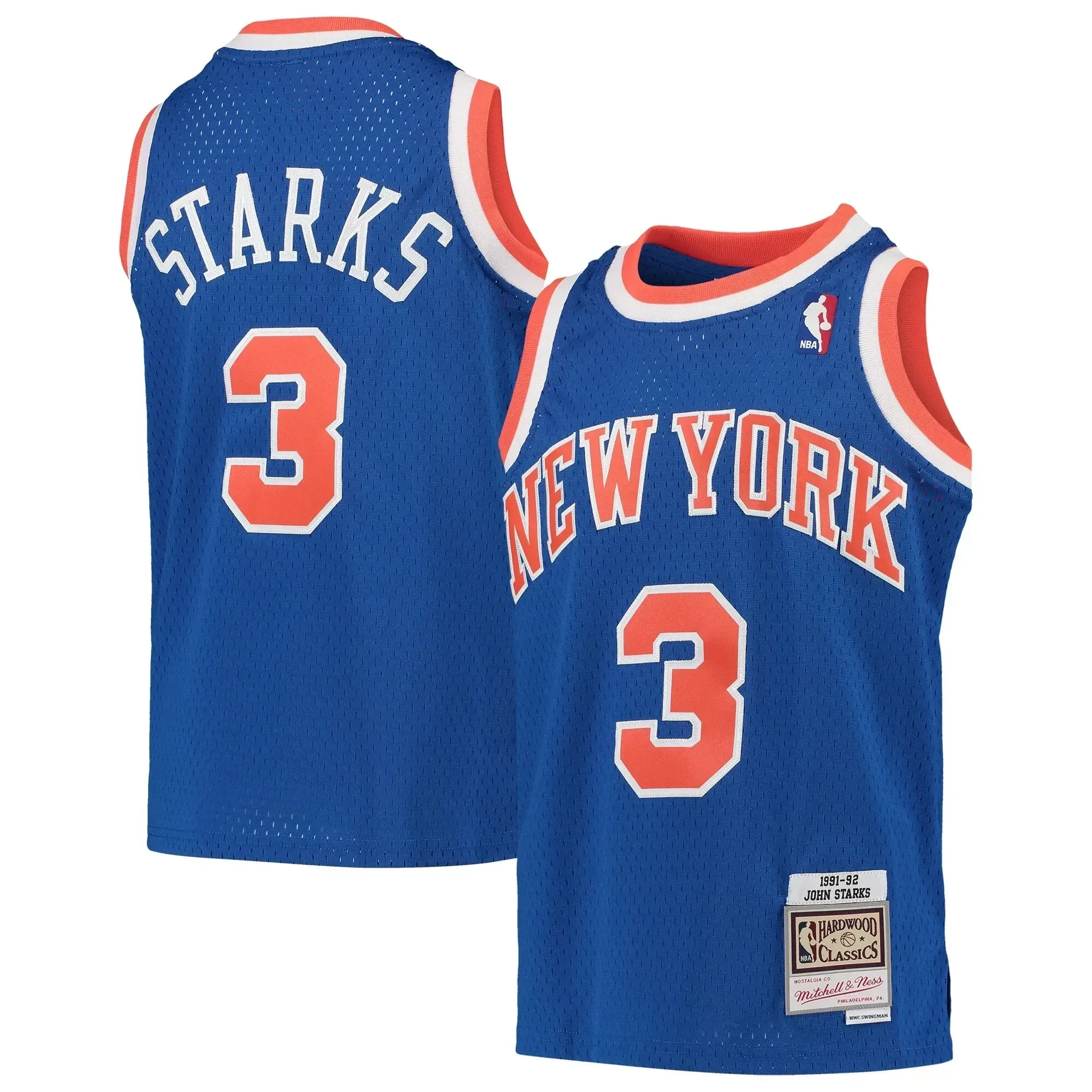 John Starks New York Knicks Mitchell&Nes 1991-92 Hardwood Classics Swingman Throwback Royal NBA Jersey Youth
