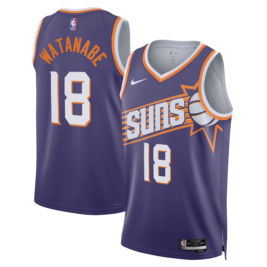 Yuta Watanabe 18 Phoenix Suns 2023/24 Swingman Icon Edition Purple NBA Jersey Men's