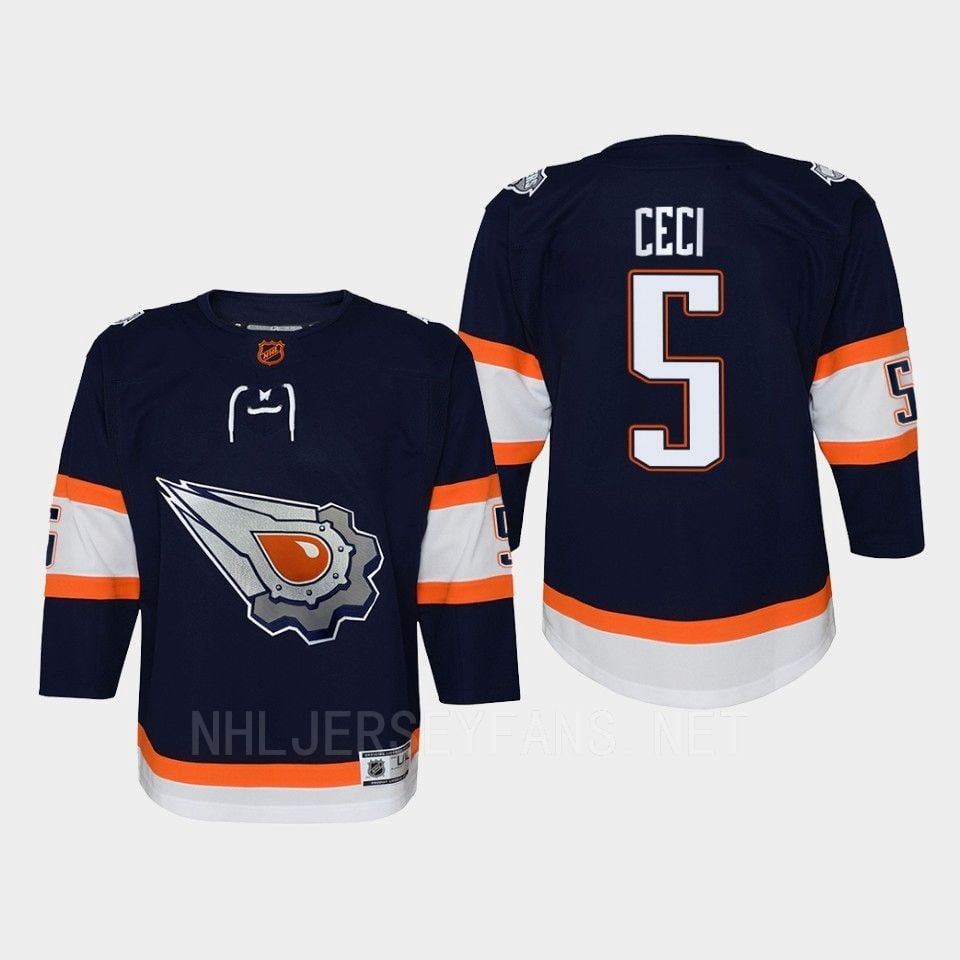 Edmonton Oilers Cody Ceci 5 Special Edition 2.0 Retro Navy NHL Jersey Youth