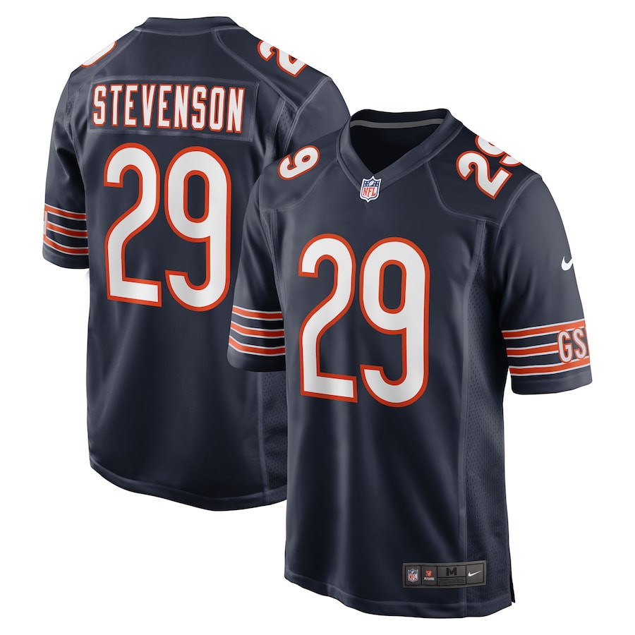 Tyrique Stevenson 29 Chicago Bears Game Navy NFL Jersey Men's