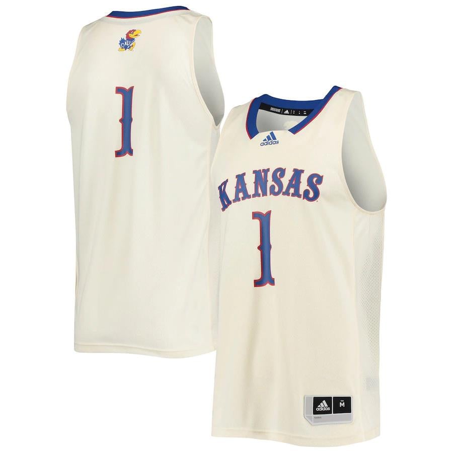 Kansas Jayhawks Swingman Cream #1 NCAA Jersey Men's