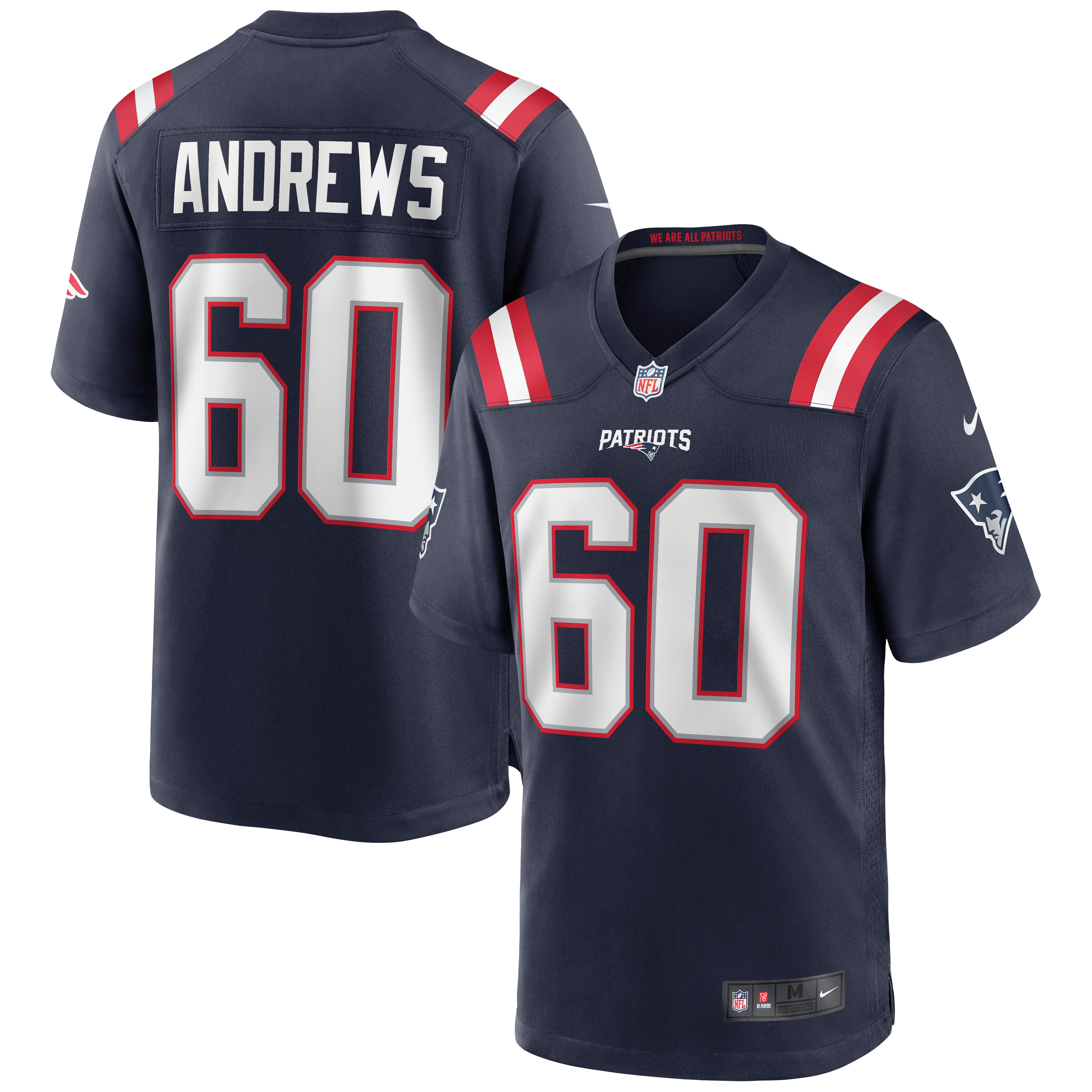 New England Patriots David Andrews Navy Game NFL Jersey Men's