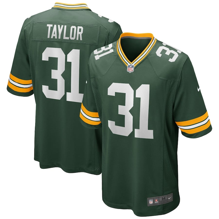 Jim Taylor 31 Green Bay Packers Game Retired Green NFL Jersey Men's