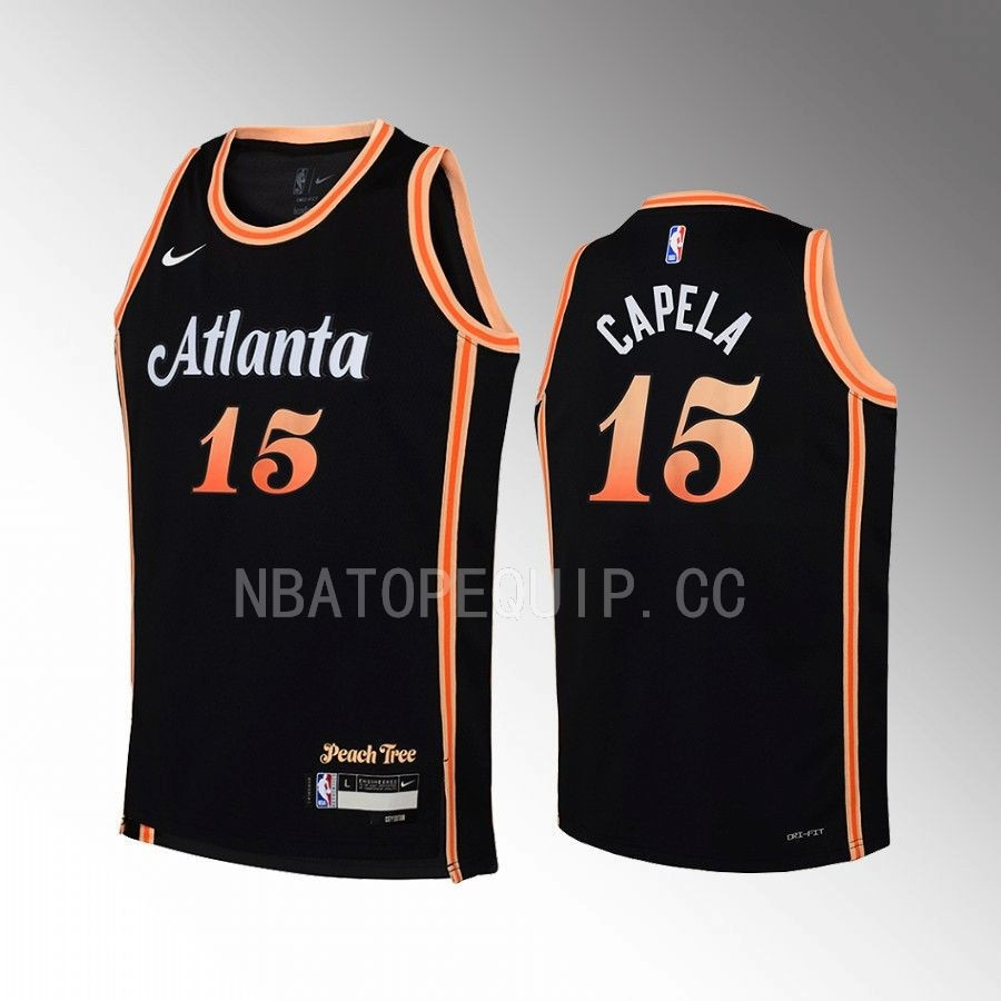 Atlanta Hawks Clint Capela 15 City Edition Blac Swingman NBA Jersey Youth