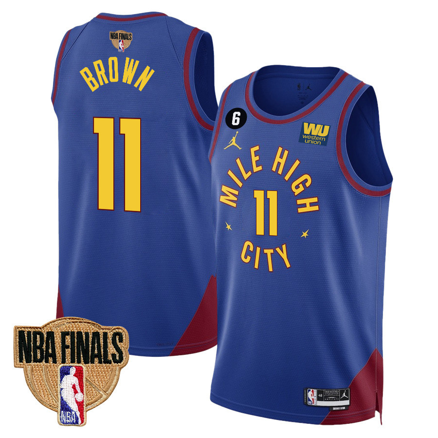 Bruce Brown 11 Denver Nuggets Final Champions 2023 Swingman Blue NBA Jersey Men's