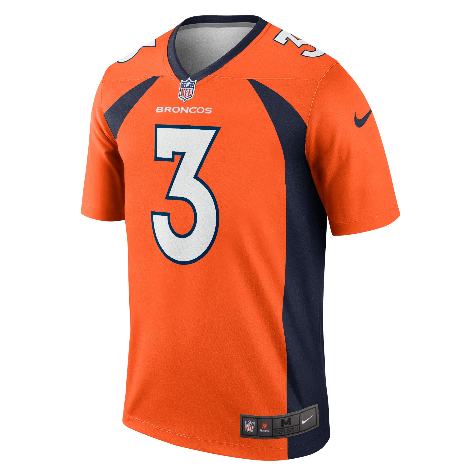 Denver Broncos Russell Wilson Orange Team Legend Player Performance Top NFL Jersey Men's