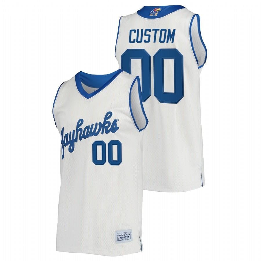 Kansas Jayhawks Custom 00 Cream Commemorative Classic College NCAA Jersey Men's