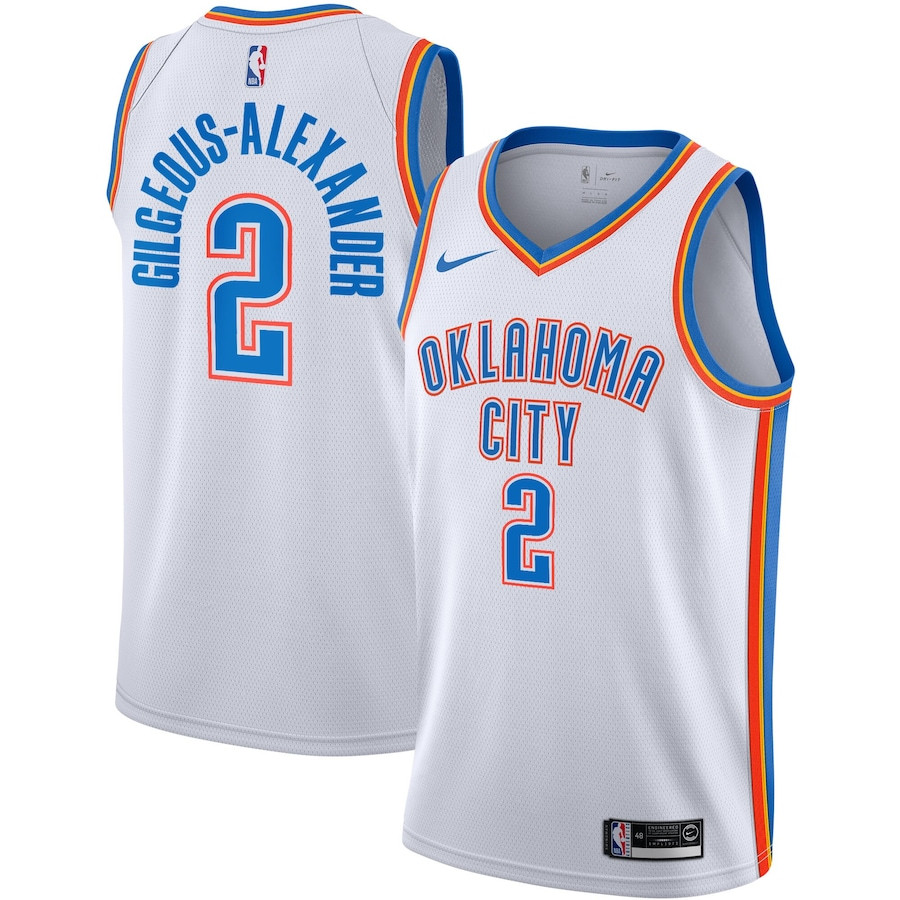 Shai Gilgeous-Alexander 2 Oklahoma City Thunde Unisex Swingman Association Editio White NBA Jersey Unisex