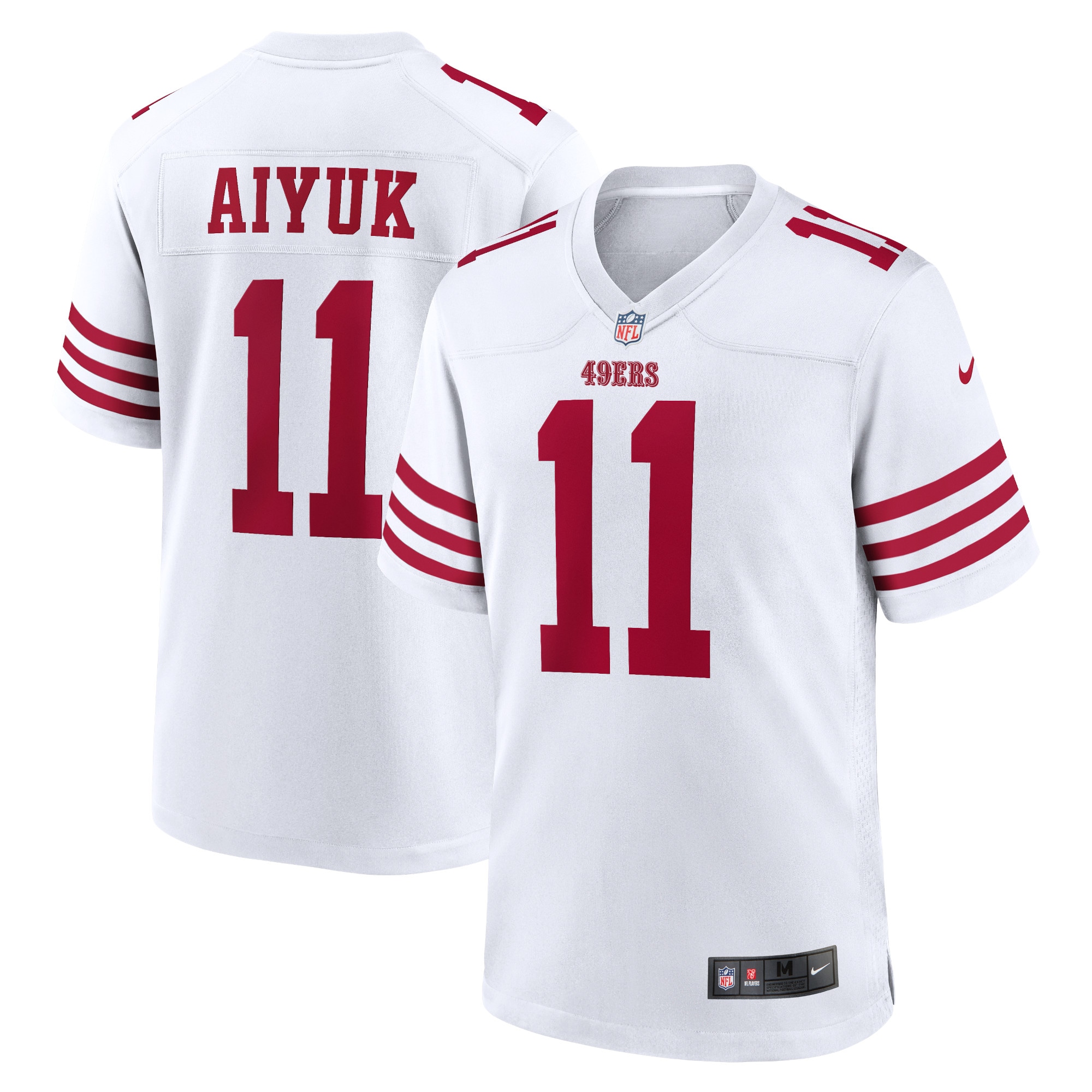 San Francisco 49ers Brandon Aiyuk White Player Game NFL Jersey Men's