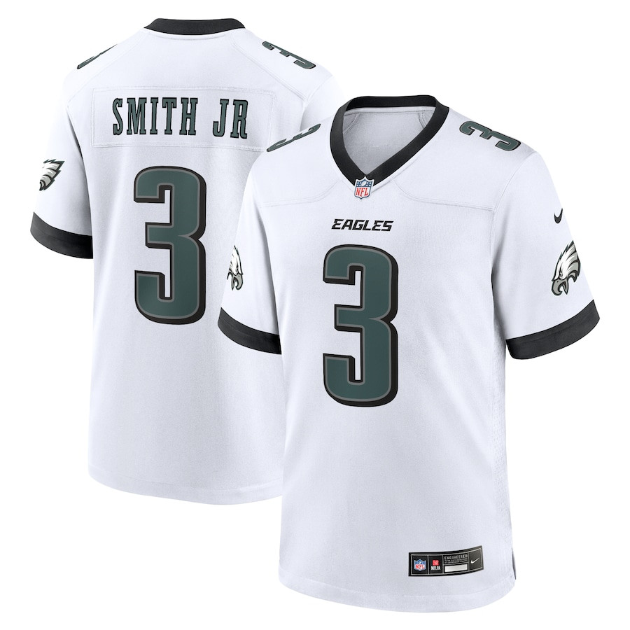 Nolan Smith 3 Philadelphia Eagles White Game White NFL Jersey Men's