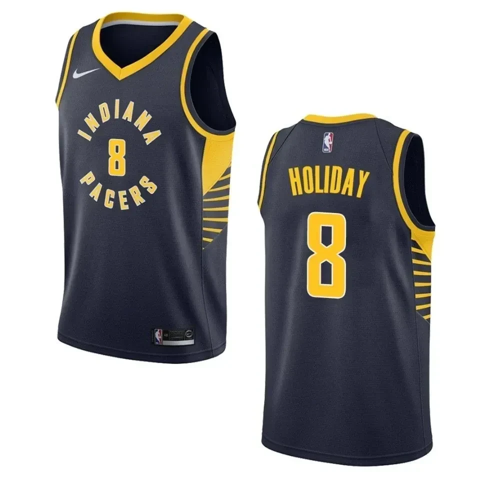 Indiana Pacers 8 Justin Holiday Icon Swingman Navy NBA Jersey Men's