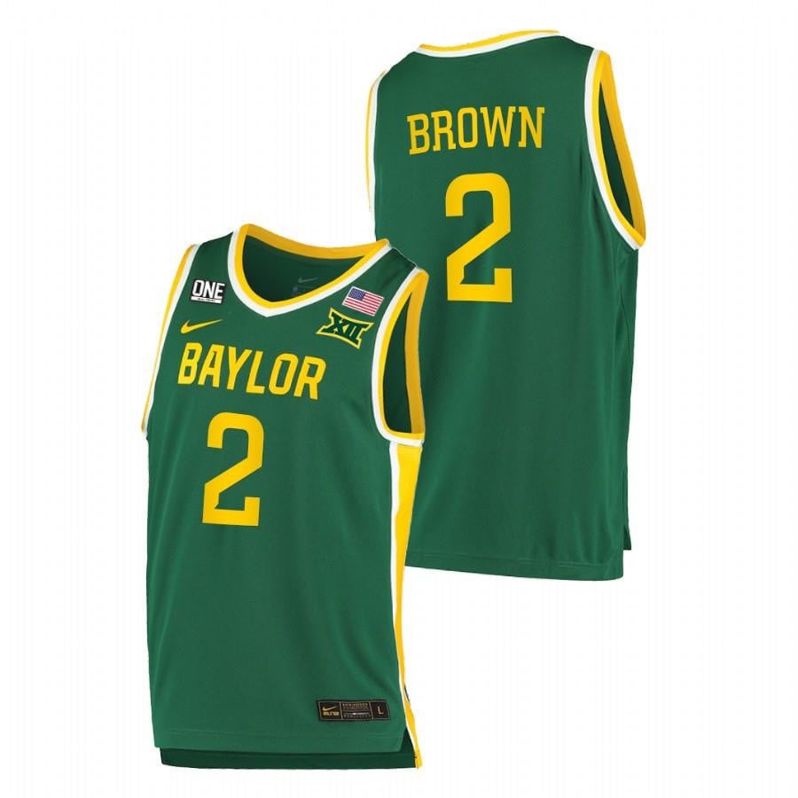 Baylor Bears 2 Kendall Brown 2023 Green College NCAA Jersey Men's