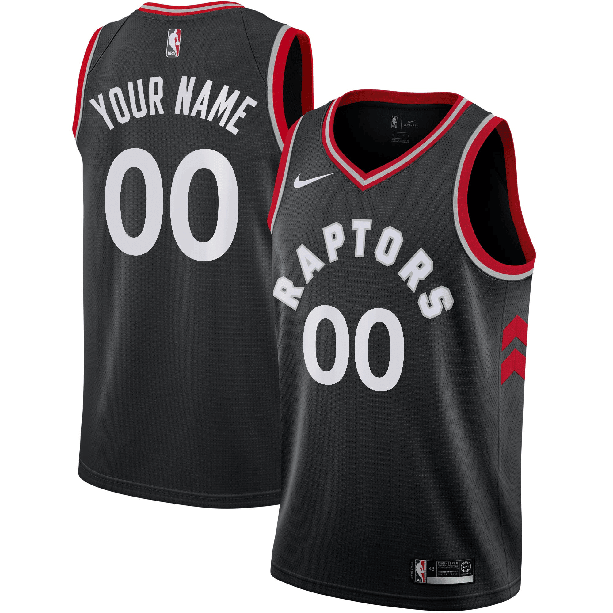 Toronto Raptors Custom Swingman Black Statement Edition NBA Jersey Men's