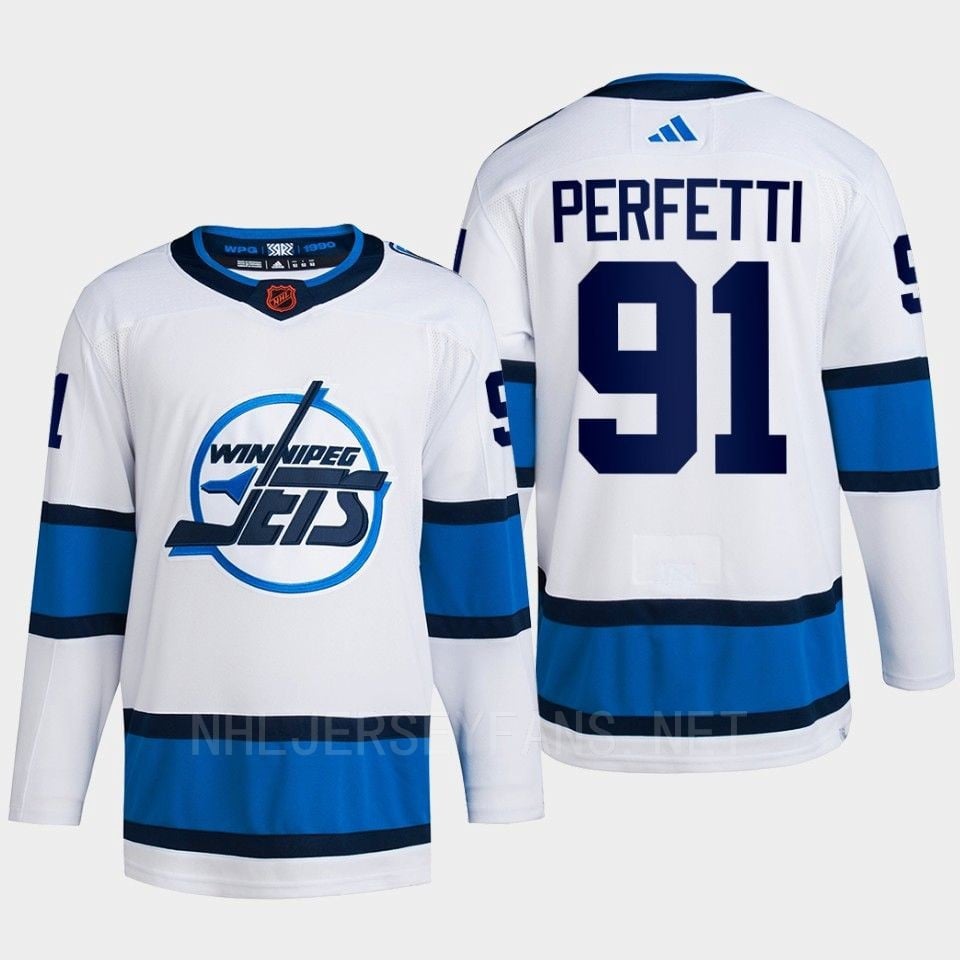 Cole Perfetti 91 Reverse Retro 2.0 2022 Winnipeg Jets White Primegreen NHL Jersey Men's