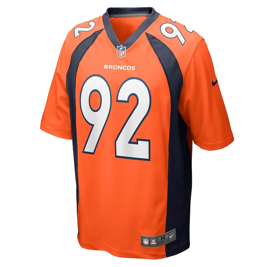 Jonathan Harris 92 Denver Broncos Game Orange NFL Jersey Men's