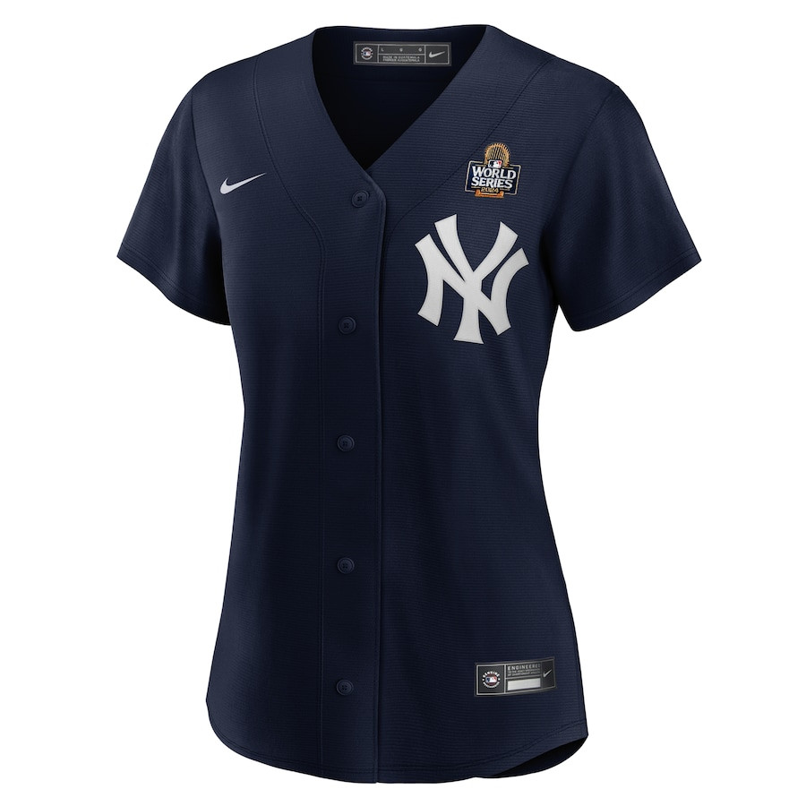 Aaron Judge 99 New York Yankees 2024 World Series Player Navy MLB Jersey Women's