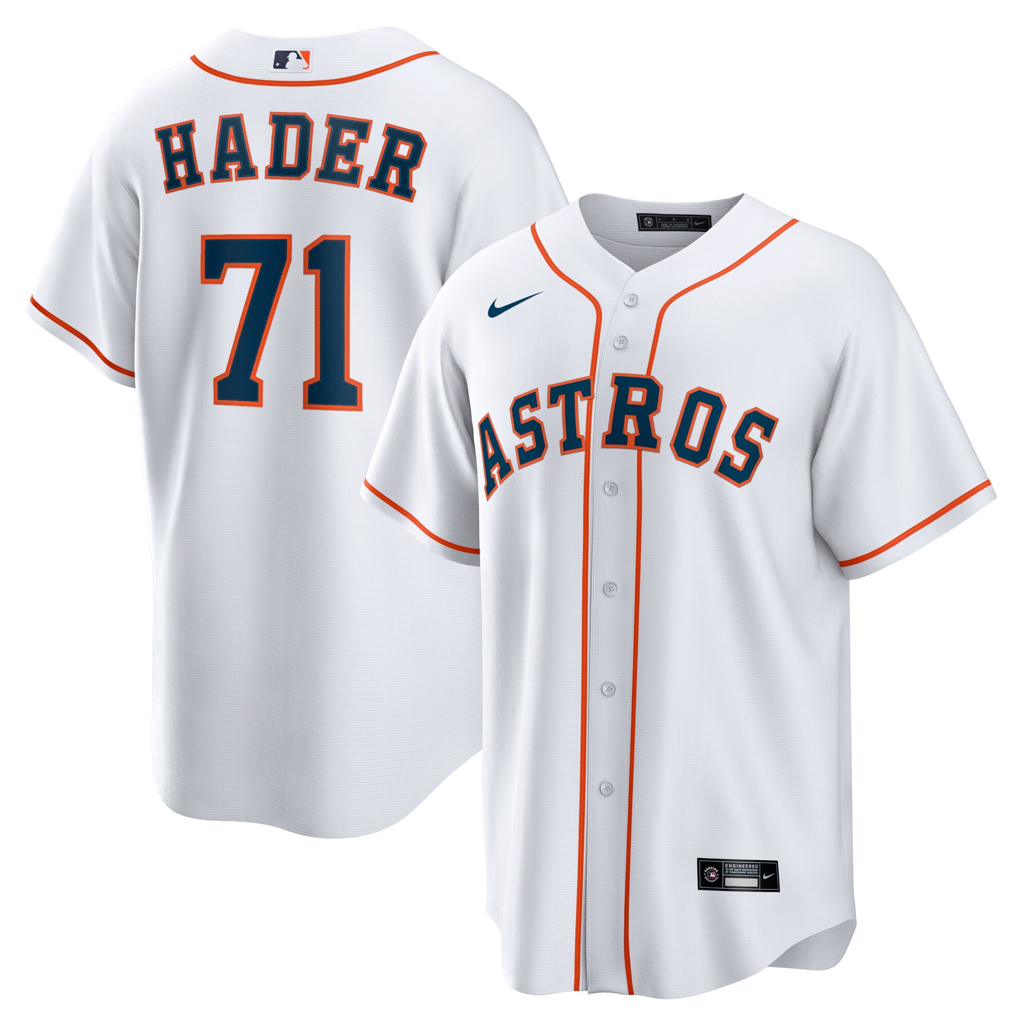 Houston Astros Josh Hader White Home Player MLB Jersey Men's