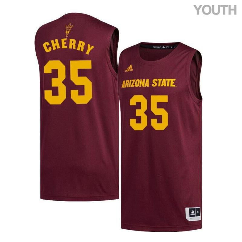 35 Taeshon Cherry Maroon Arizona State Sun Devils NCAA Jersey Youth