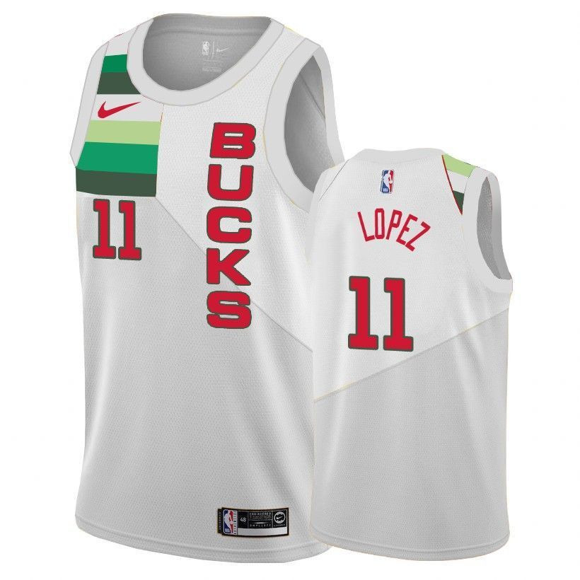 Milwaukee Bucks Brook Lopez 11 Earned Editio White NBA Jersey Men's
