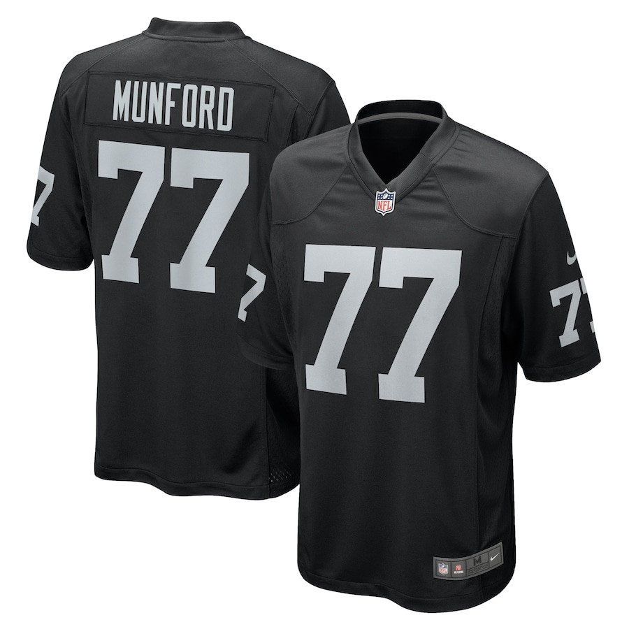 Thayer Munford Jr. 77 Las Vegas Raiders Team Game Black NFL Jersey Men's