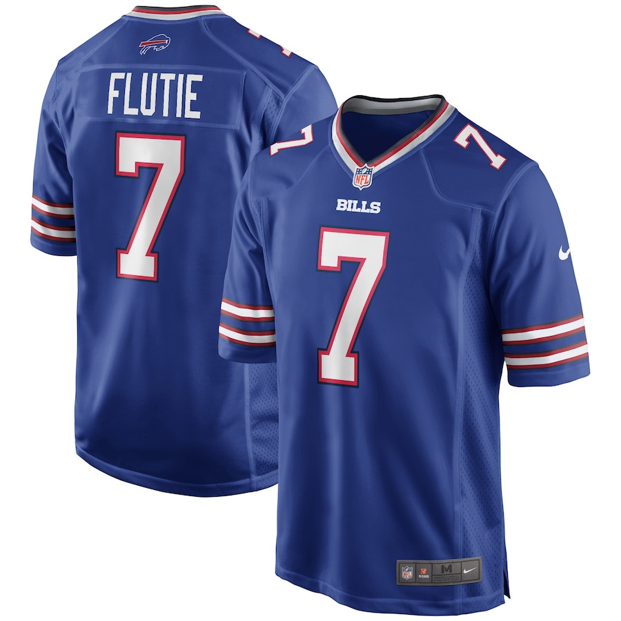 Doug Flutie 7 Buffalo Bills Game Retired Royal NFL Jersey Men's