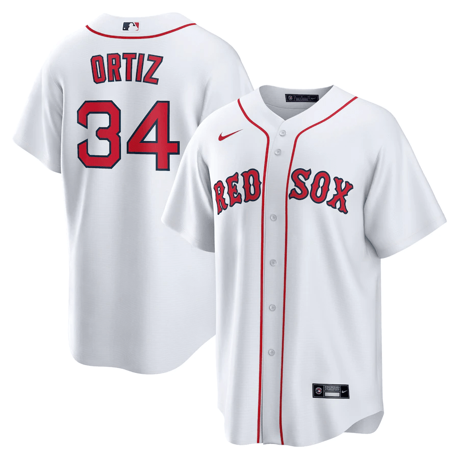 David Ortiz 34 Boston Red Sox Home White MLB Jersey Men's