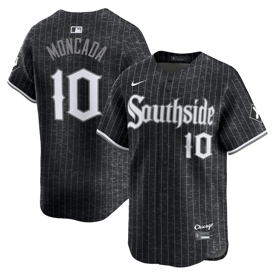 Yo?n Moncada 10 Chicago White Sox City Connect Retired Black MLB Jersey Men's