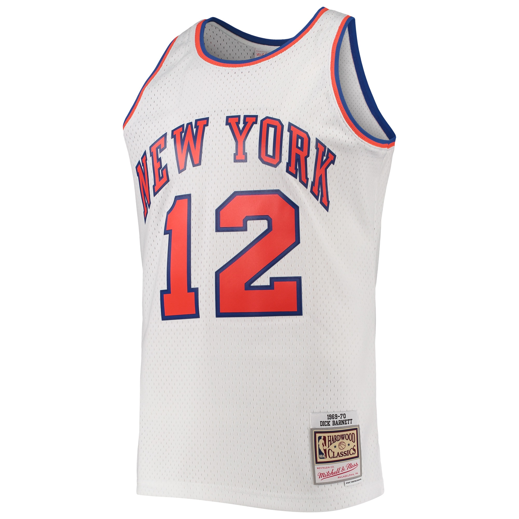 Mitchell Ness Dick Barnet White New York Knicks Hardwood Classics 1969-70 Swingman NBA Jersey Men's