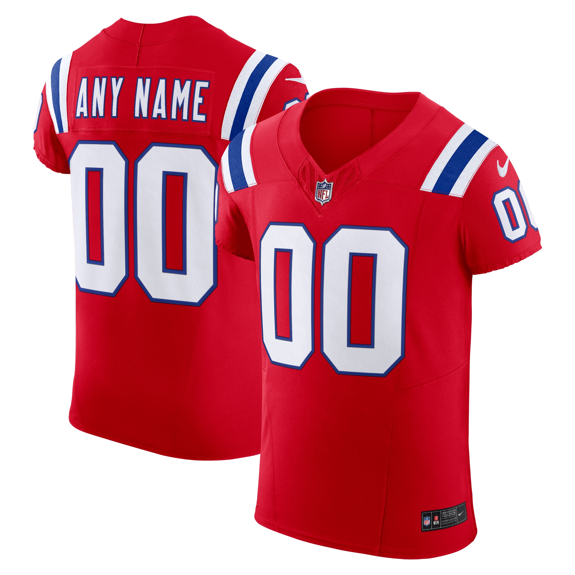New England Patriots Red Vapor F.U.S.E. Elite Custom NFL Jersey Men's