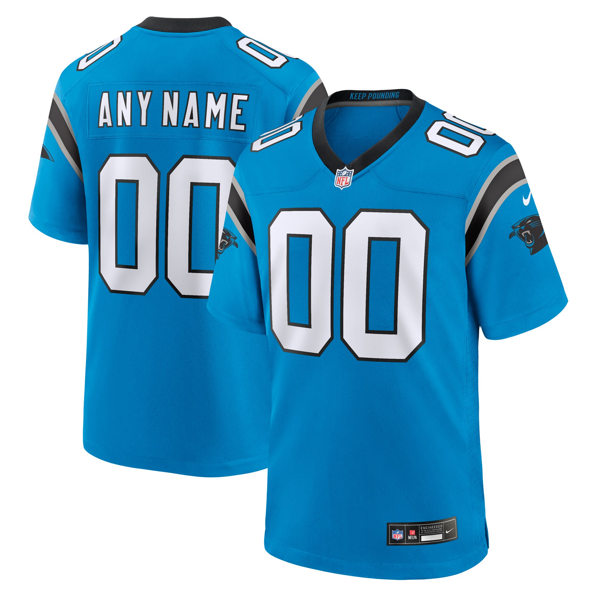 Carolina Panthers Blue Alternate Custom Game NFL Jersey Men's