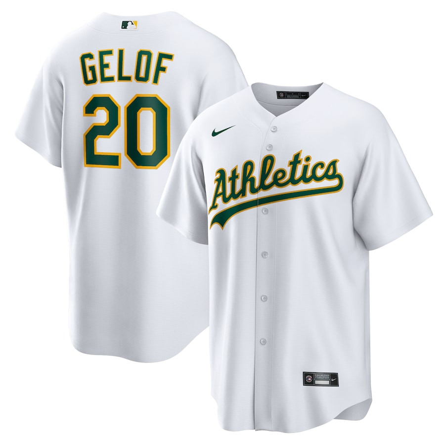 Zack Gelof 20 Oakland Athletics Home White MLB Jersey Men's