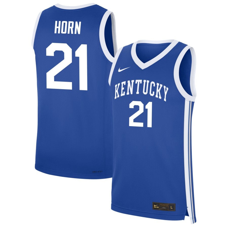 Walker Horn 21 Kentucky Wildcats NIL Royal NCAA Jersey Men's