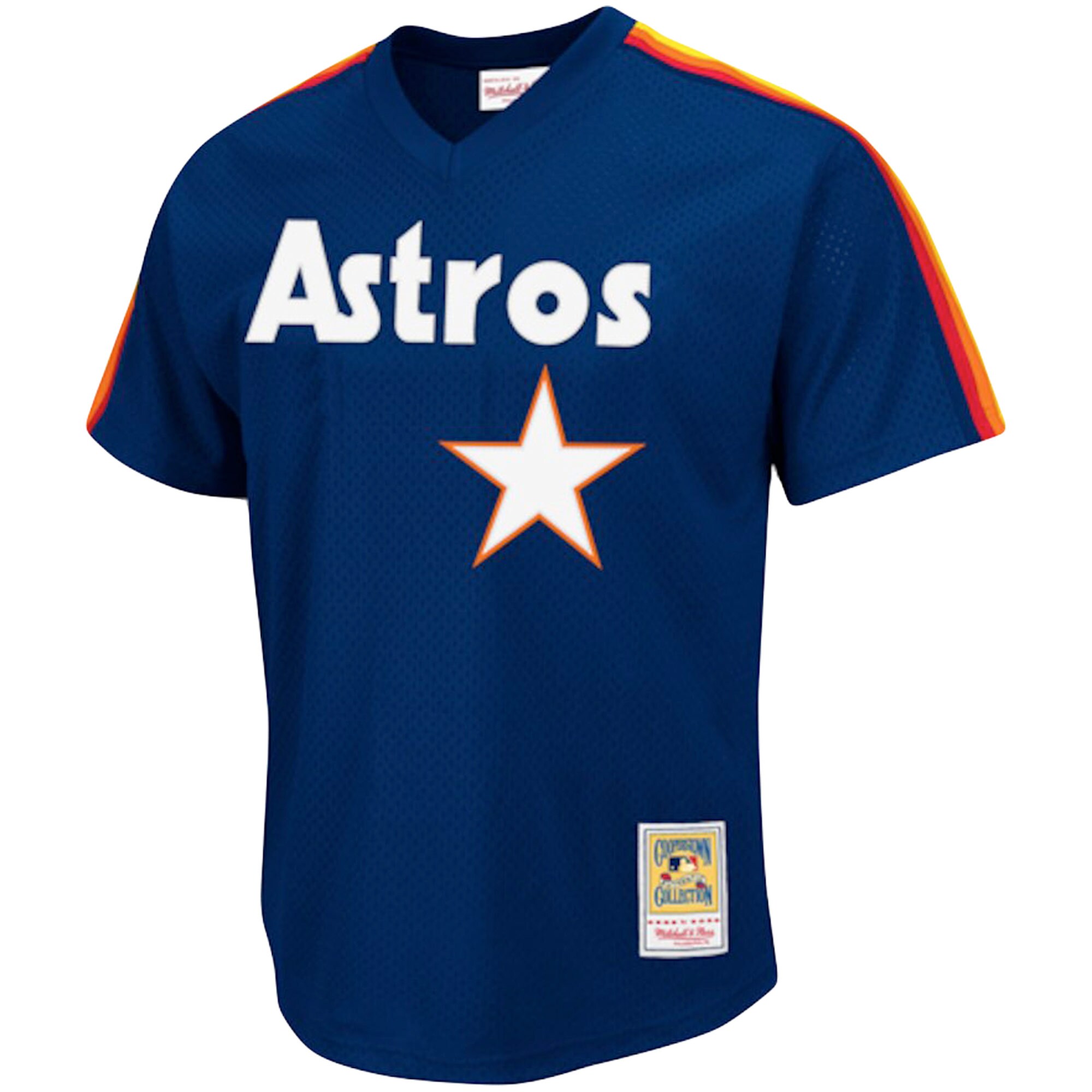 Houston Astros Nolan Ryan Mitchell Ness Navy Cooperstown Collection Big Tall Mesh Batting Practice MLB Jersey Men's